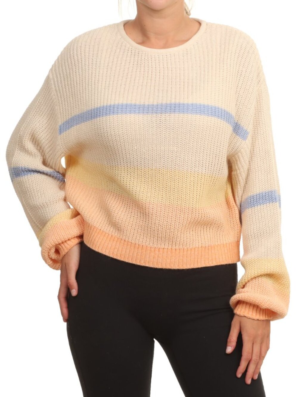 EUC Billabong Changing Tides Pullover Sweater in Light Melon Sz L - Picture 2 of 6